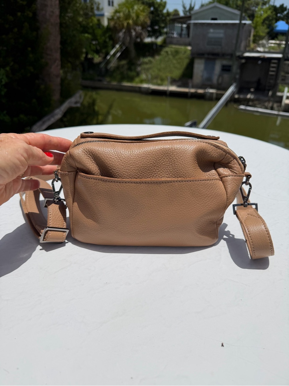 Hammitt Evan Top Handle Crossbody – Biscotti – Like New - Picture 5 of 10